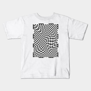 Checkerboard Pattern - Black and White Kids T-Shirt